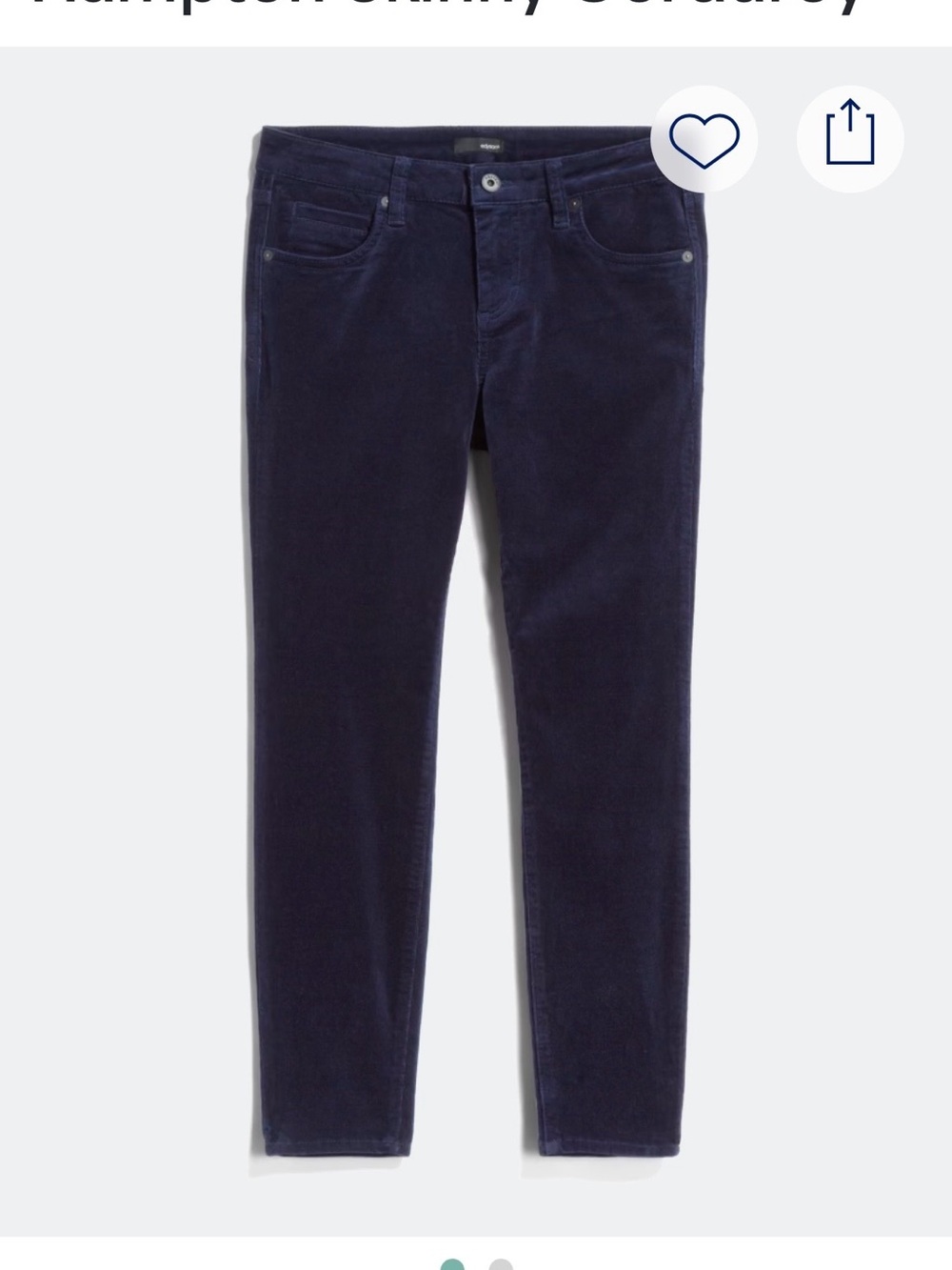 Women's Skinny Corduroy Pants in Navy
